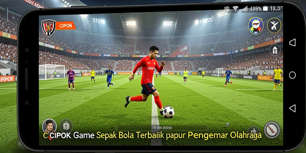 Tampilan dinamis dari gameplay sepak bola yang menakjubkan.