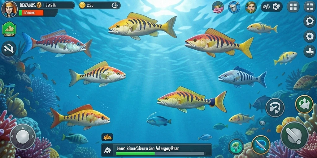 Tampilan menarik saat gameplay Tembak Ikan DEWANUSA.
