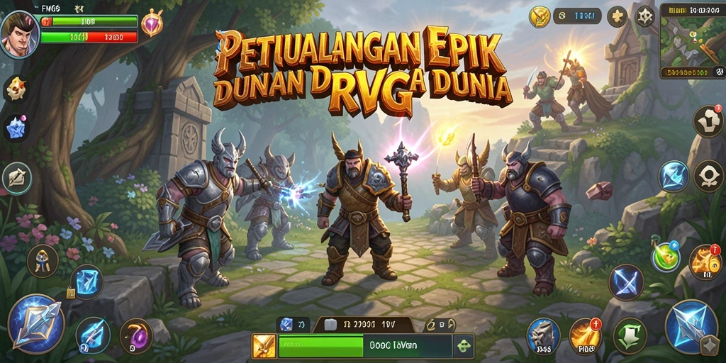 Screenshot utama FW66 menampilkan karakter dalam petualangan RPG yang seru.