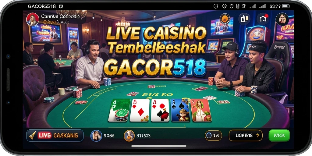 Tampilan gameplay Live Casino yang mendebarkan di GACOR518.