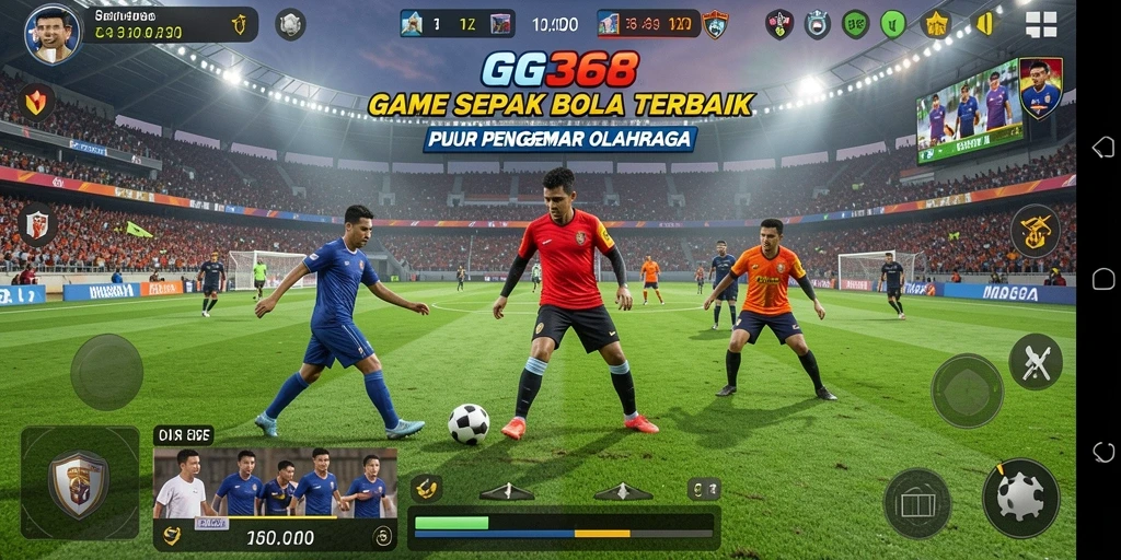 Screenshot utama GG368 menampilkan aksi permainan sepak bola yang mendebarkan.