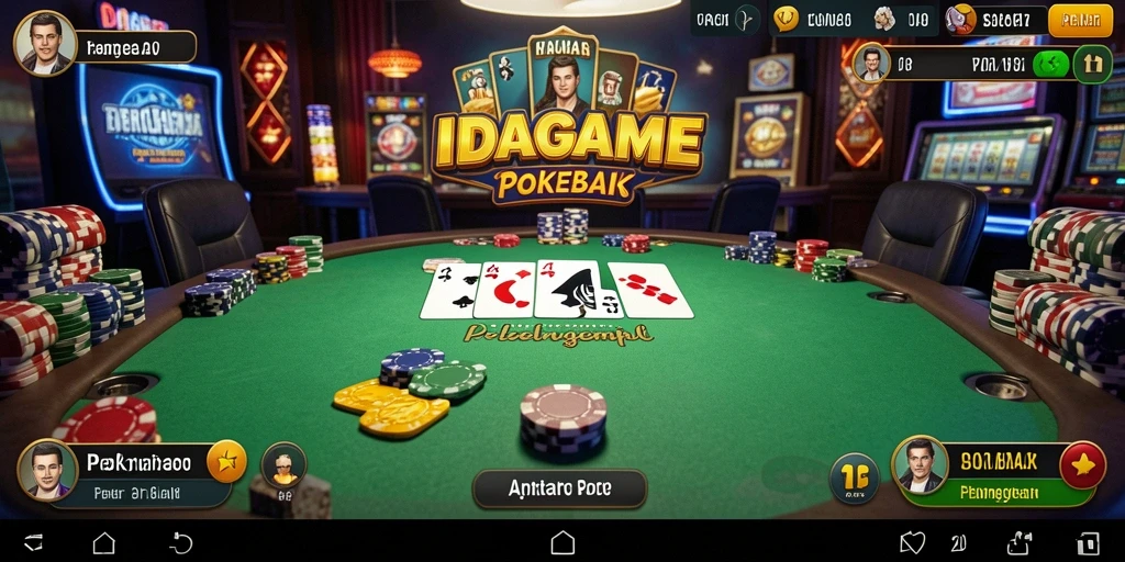 Tangkapan layar IDAGAME menunjukkan gameplay poker yang menarik dan interaktif.