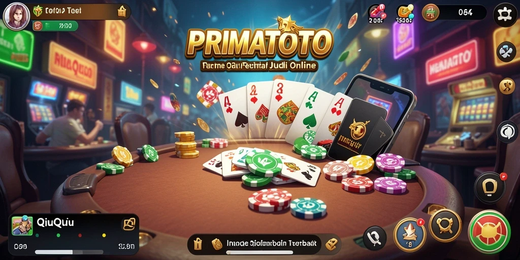 Tampilan gameplay QiuQiu di PRIMATOTO yang menarik dan interaktif.